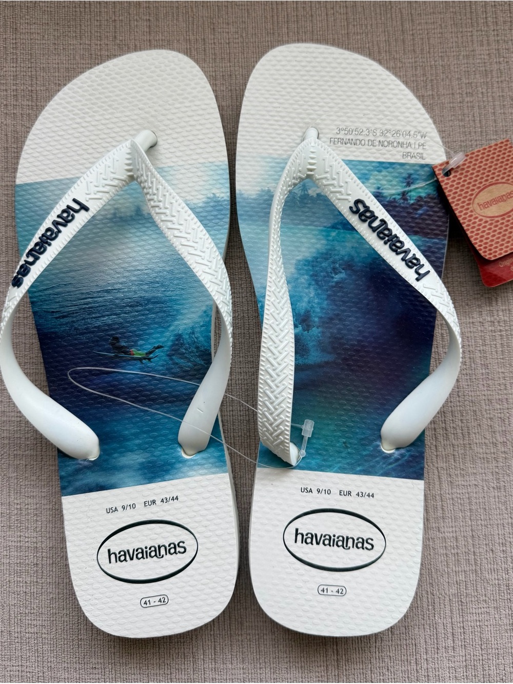 NWT HAVAIANAS Men's Hype Beach Print Flip-Flops
